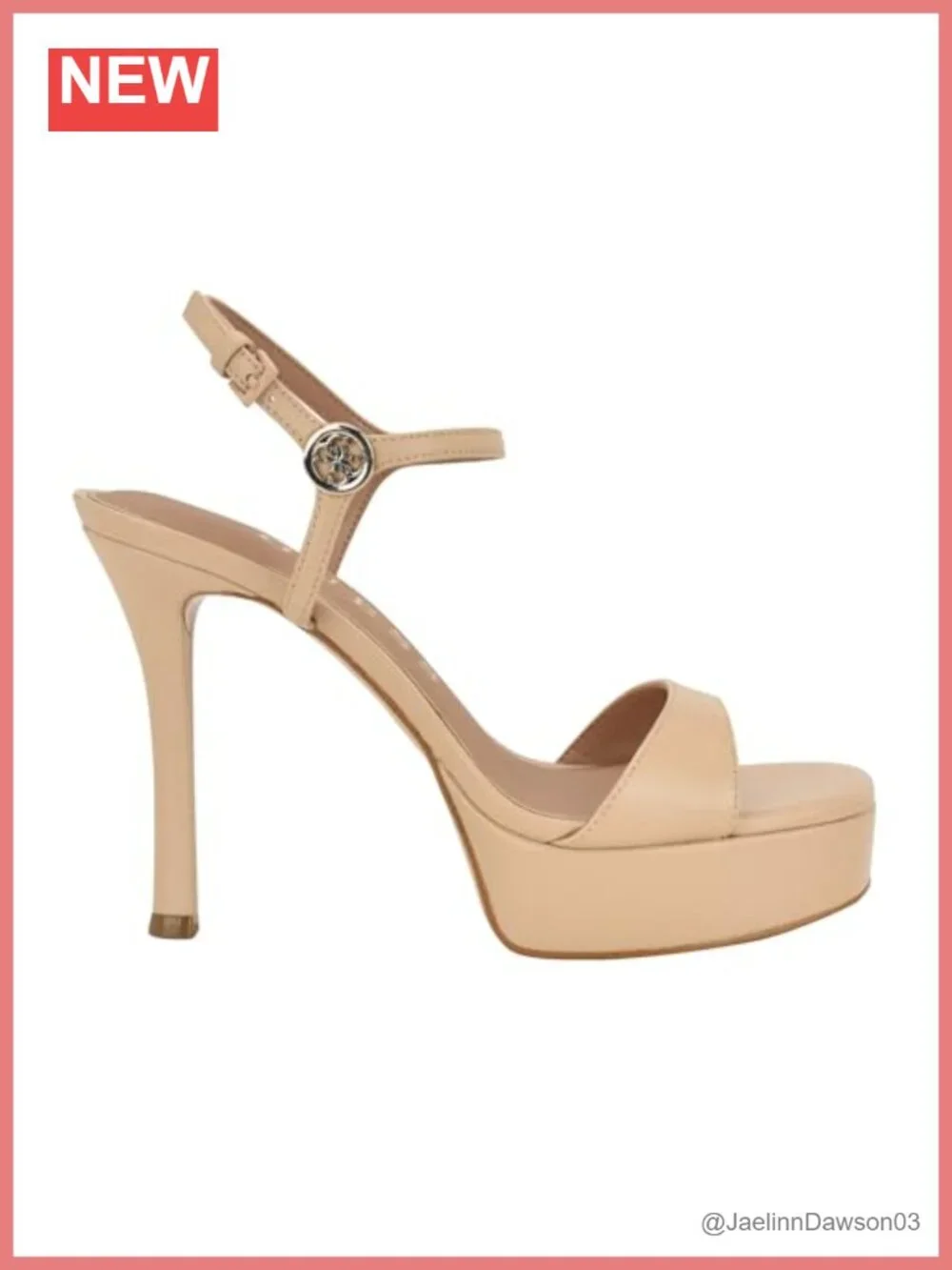 GUESS Hendora Heeled Sandals Stiletto Ankle Strap Leather Women's Shoes